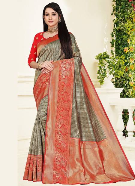 1006 Santraj New Exclusive Wear Designer Silk Saree Collection 1006-Brown